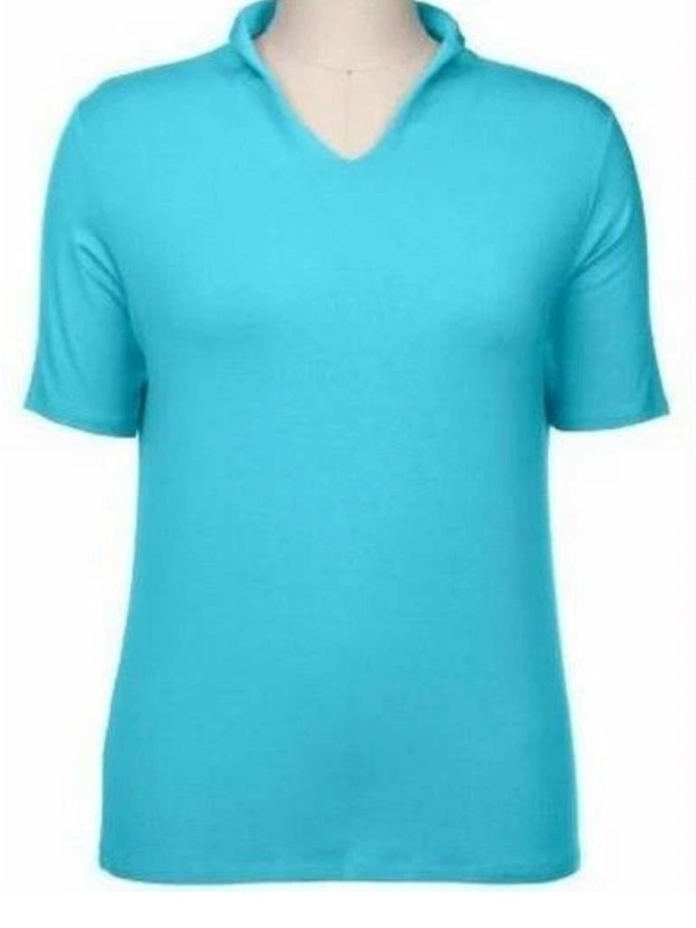 Freelance Vintage Wedge Neck Short Sleeve Top QVC Shirt A04519 NWT Size 2X